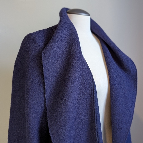 Dramatic Purple Wool Blend Duster Coat Shawl Medium Large Whimsy Goth Fairy - Picture 3 of 11